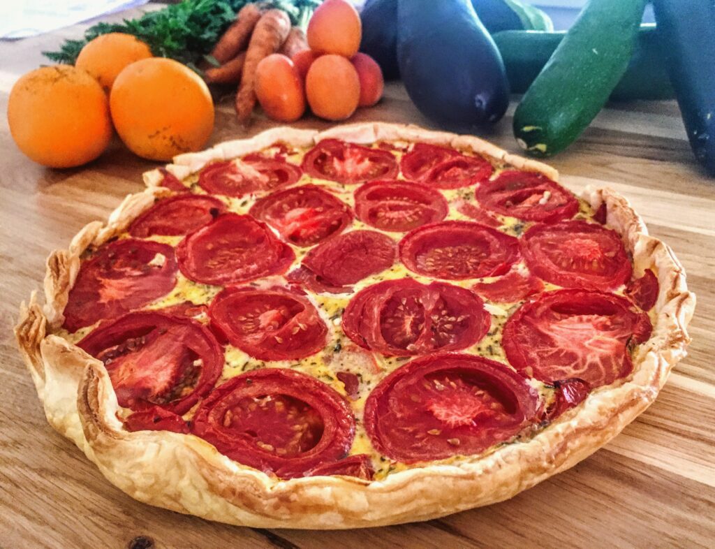 Tarte au thon et tomate